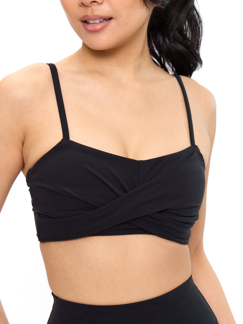 Ivy Wrap Sports Bra - Onyx Black