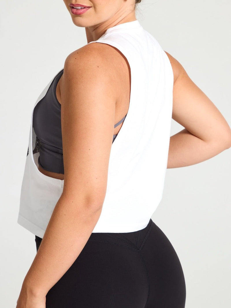 Legacy Crop Tank - White