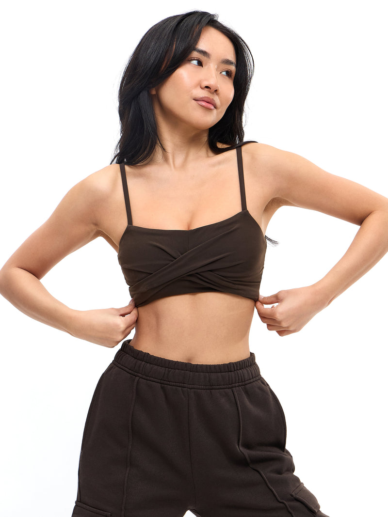 Ivy Wrap Sports Bra - Cold Brew
